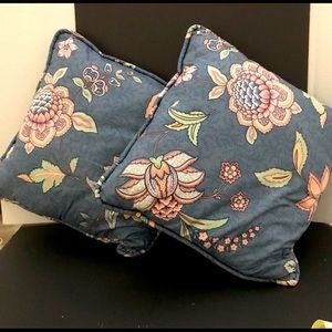 Two Custom Made 16”x16” Accent Pillows, Piped Edge